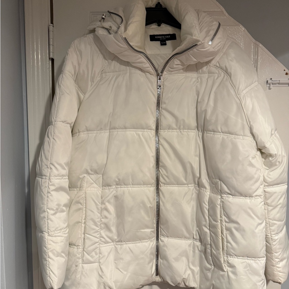 Kenneth Cole Women's Cream Puffer Coat